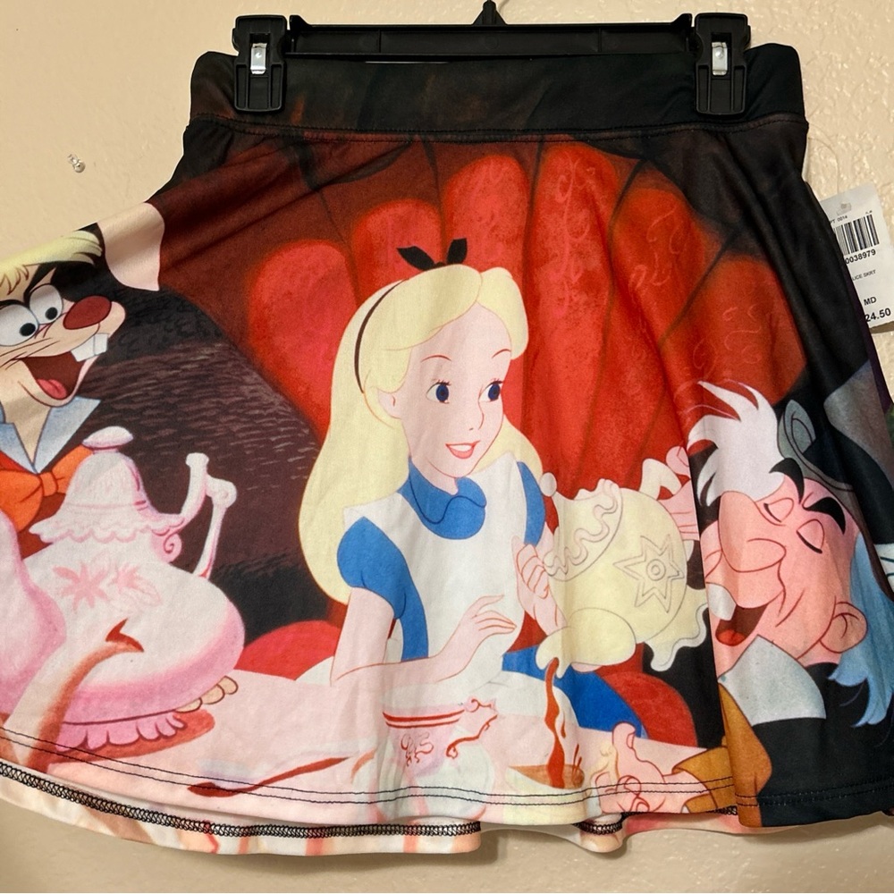 Disney Mini Skirt with Red and Black Wonderland Design - Picture 2 of 6